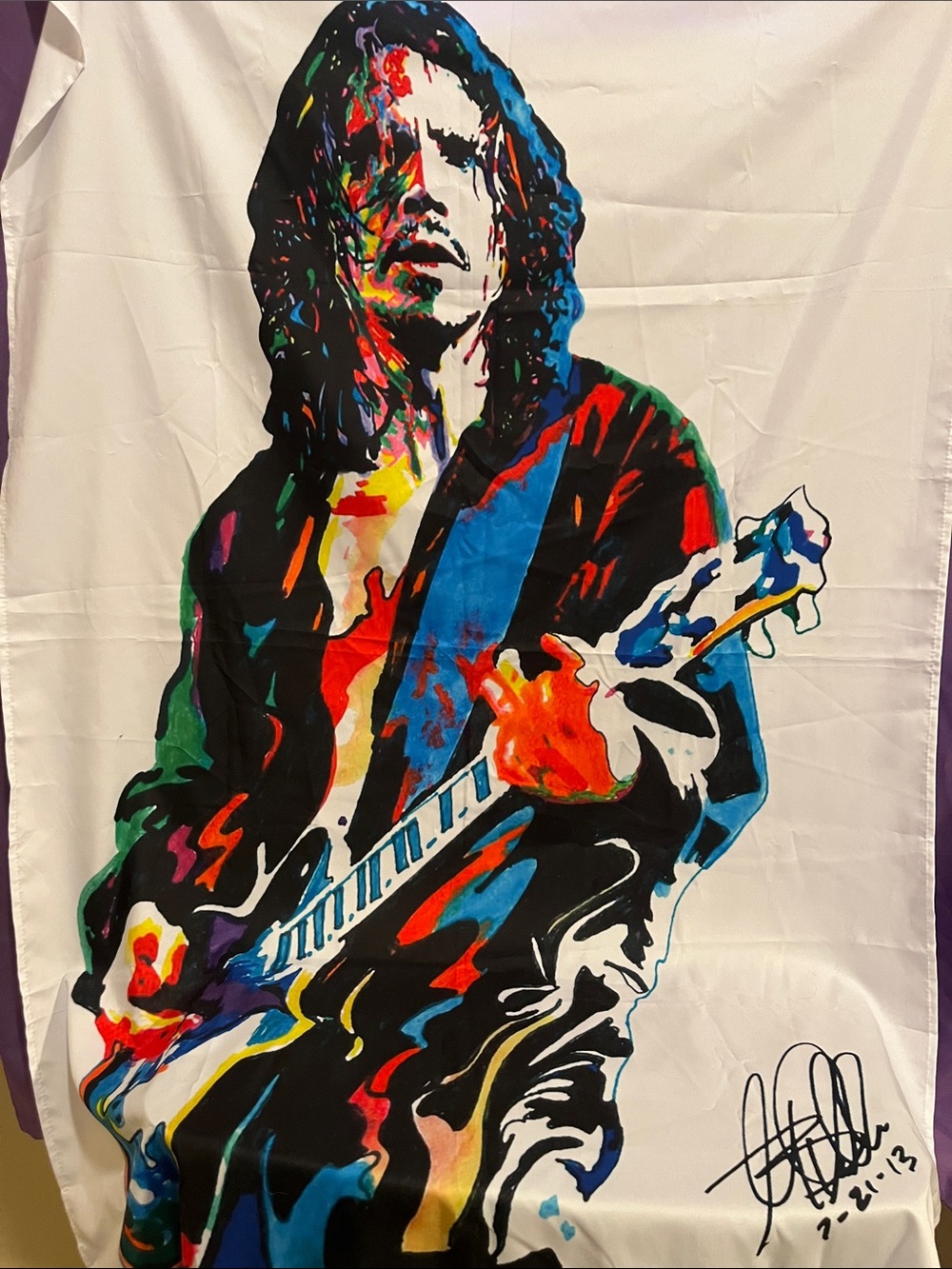 Colorful Chris Cornell Pop Art Print - Multicolor Musician Fabric Wall Art
